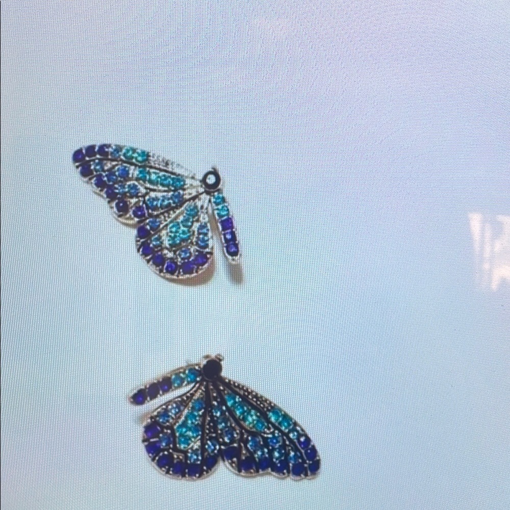 Blue and Purple Butterfly Brooch Set